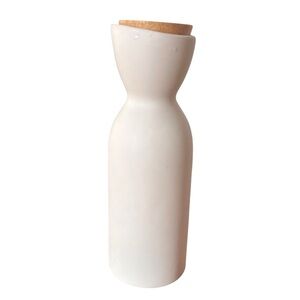 CB2 White Ceramic Vase with Cork Lid